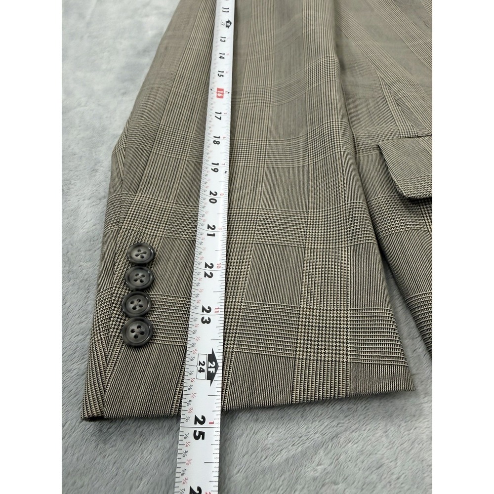 VTG Brooks Brothers Brookease Blazer Men 41 Beige Plaid Wool Sport Coat Jacket - Picture 13 of 13